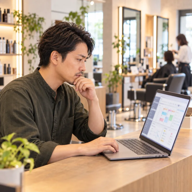 複数の情報をパソコンで確認する事業者